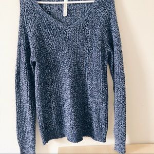 Aero Blue and black speckled knit sweater
